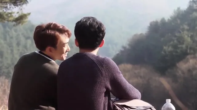 Korean woman in public outdoor setting