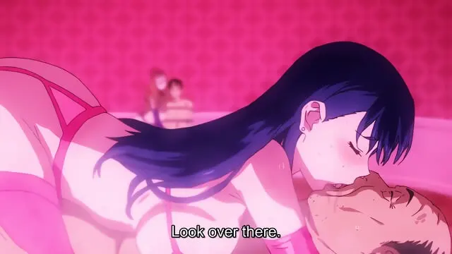 Japanese wife kneeling before older man in dim room