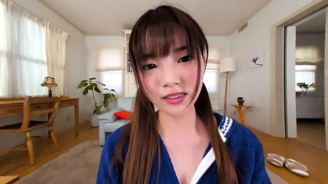 asian brunette with small tits in pov scene